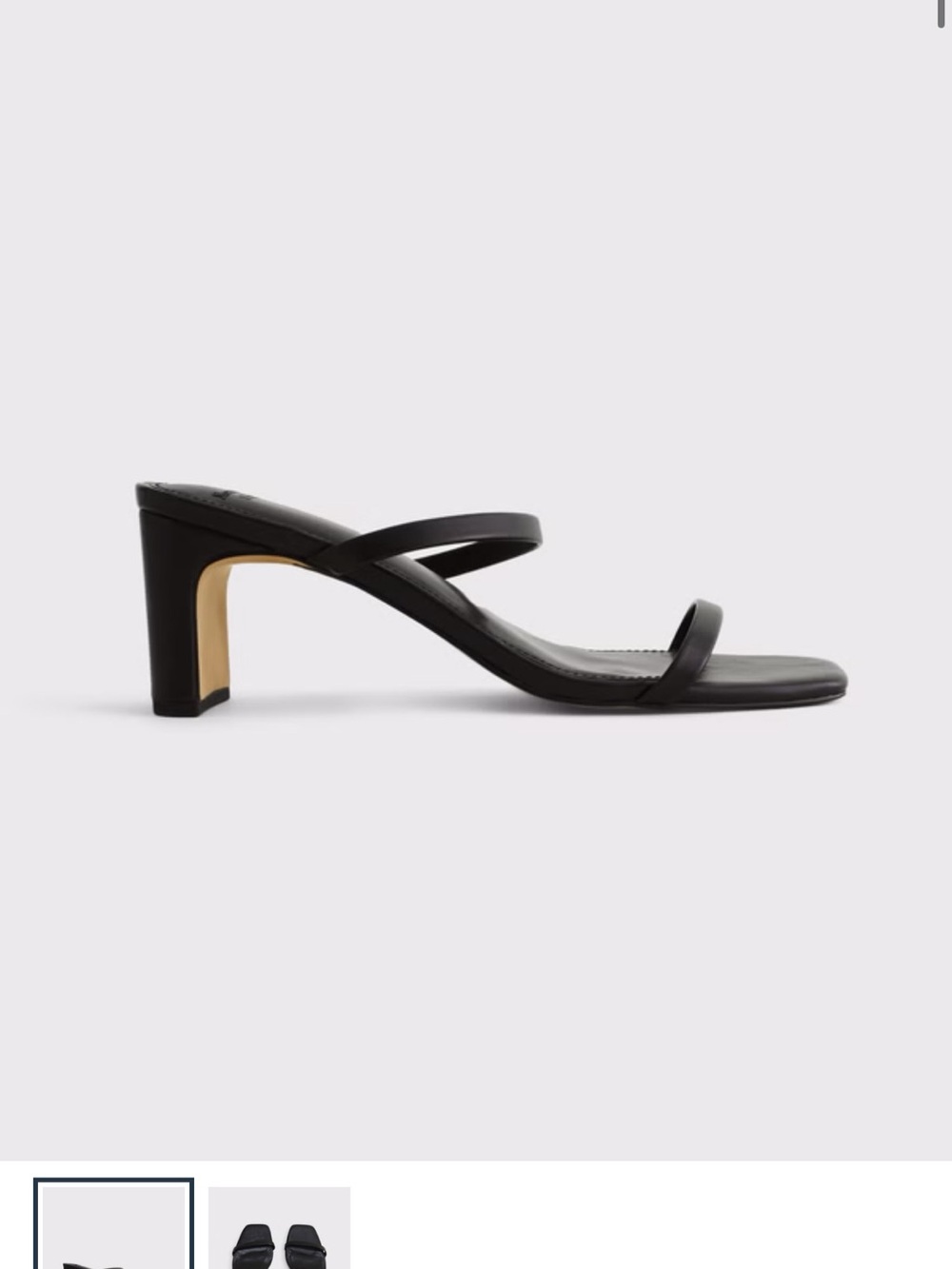 Abercrombie & Fitch Black Two-Strap Block Heel Mule